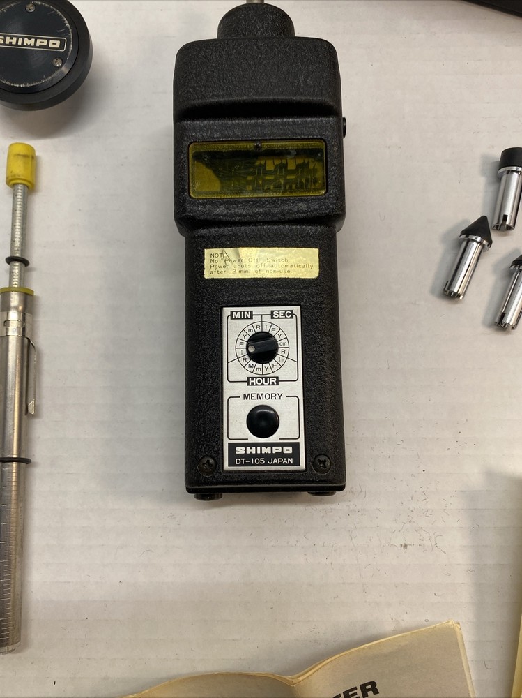 SHIMPO DT-105 Tachometer with case Untested