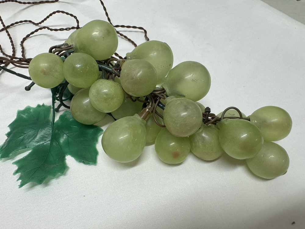 Vintage 4 Red & Green Grape Cluster Rubber Hanging 20ft String Light