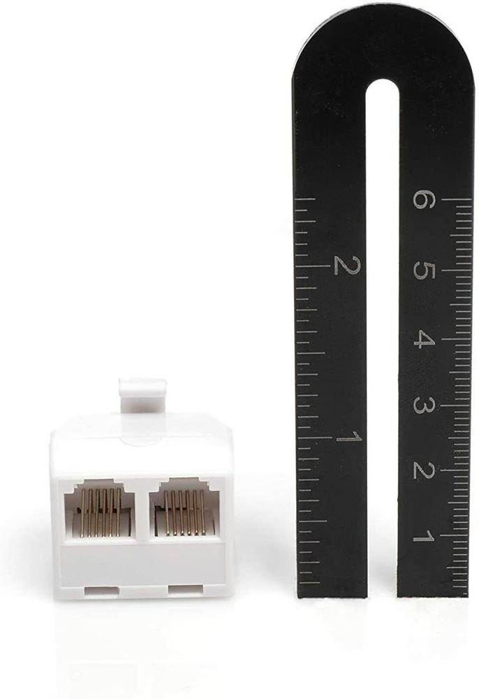 Duplex Modular Phone Wall Jack Adapter (WHITE) RJ11 - Splitter | Three Pack