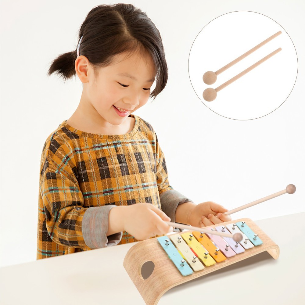2 Pcs Empty Drum Hammer Xylophone Sticks Bell Mallets Percussion