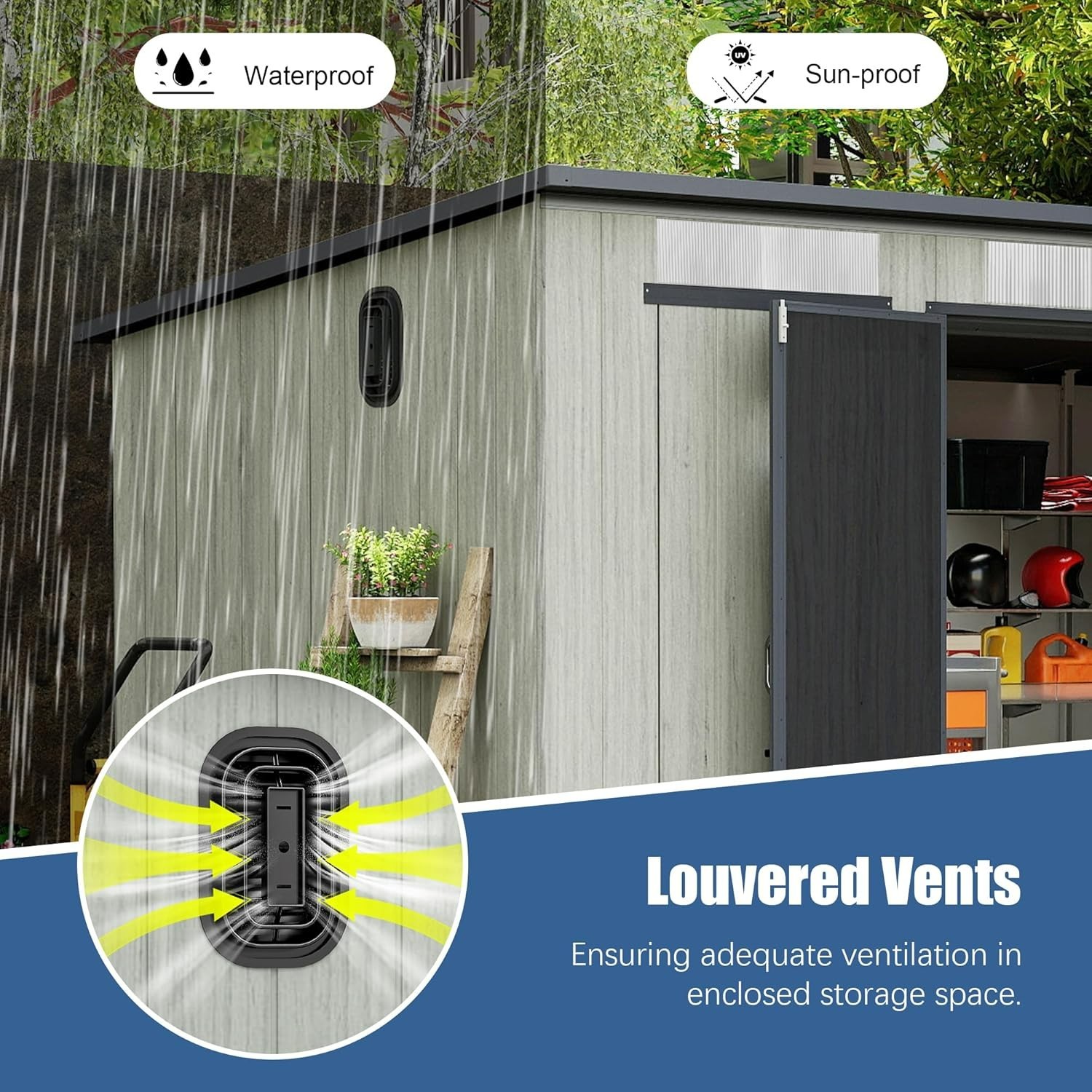 Domi 6 x 11 ft Resin Storage Shed Plastic Garden Shed