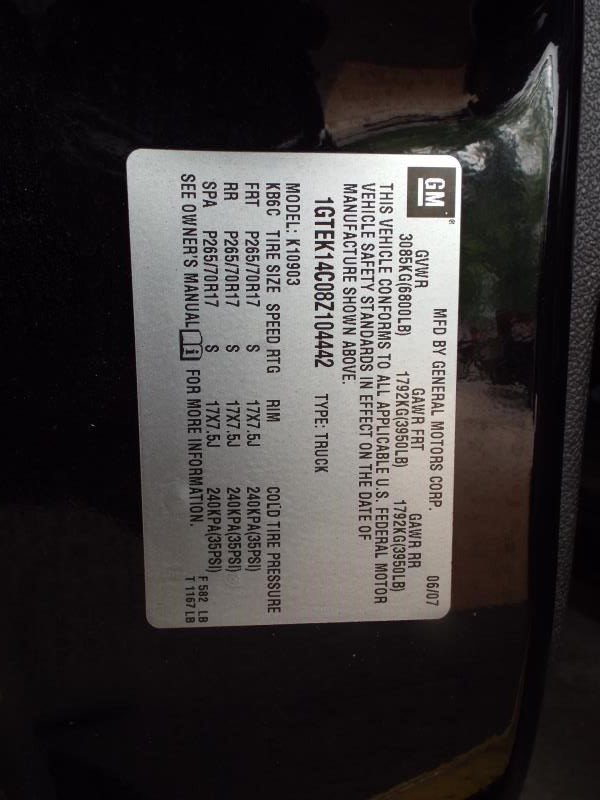 SIERRA150 2008 Fuse Box Cabin 454706