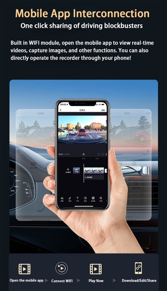 4K Wifi DVR Dash Cam Camera for BMW 1 3 Series E81 E82 E87 E88 E90 E91 E92 E93