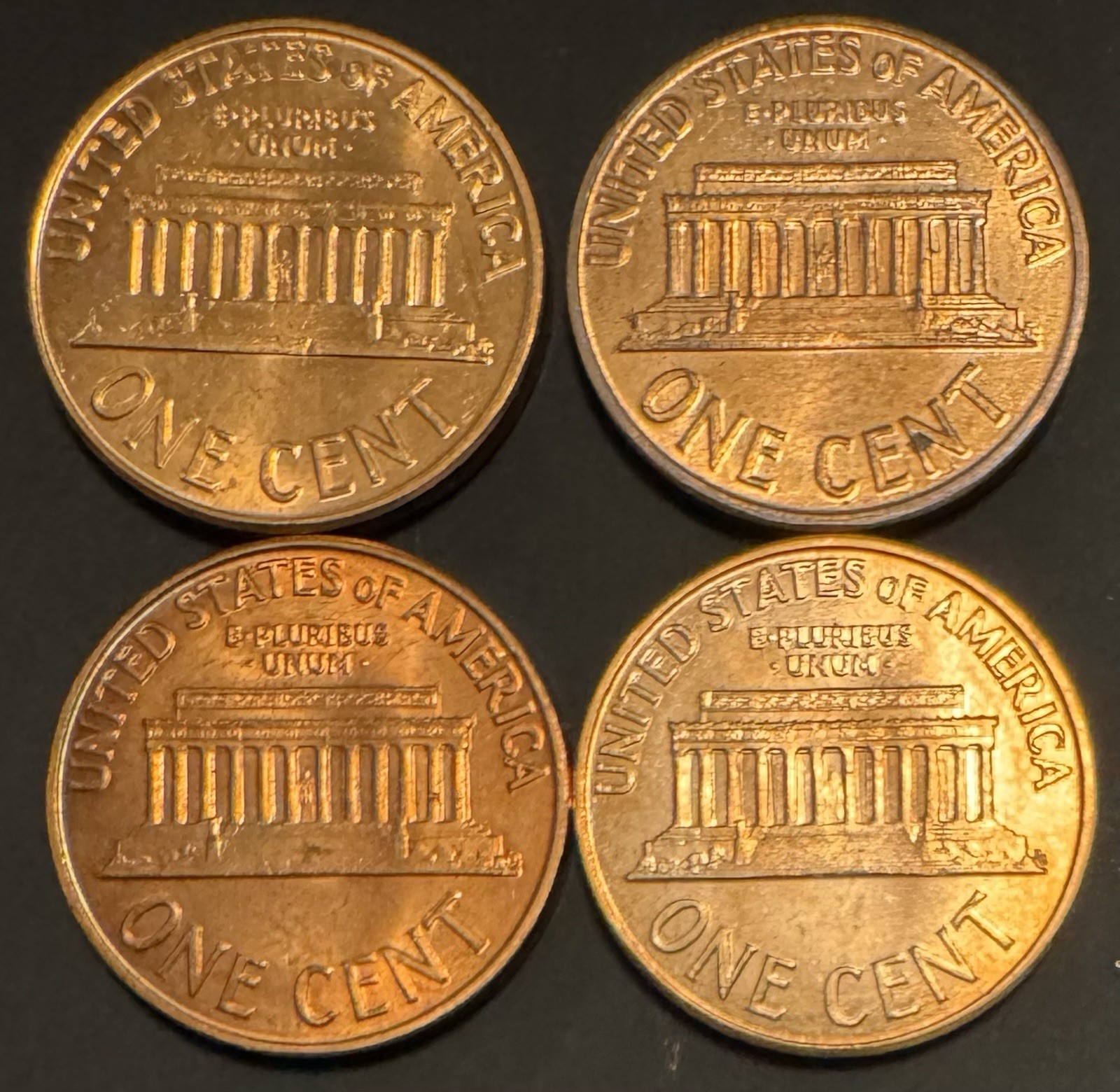 1960 P & D Lincoln Memorial Cent Small & Large Date BU 4 Coin Lot Original Rolls