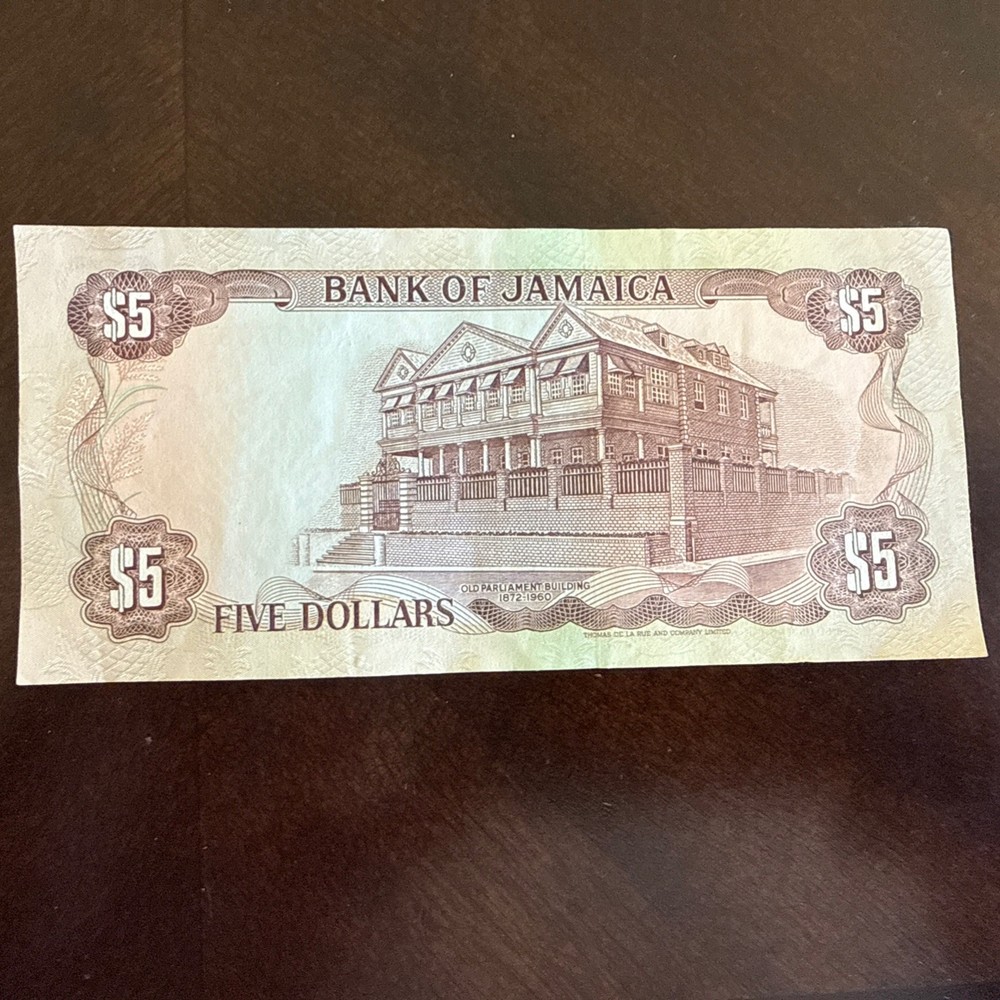 JAMAICA FIVE DOLLARS Banknote 1985
