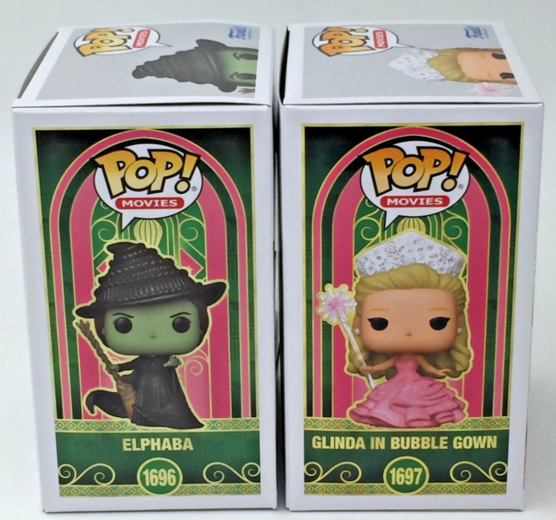 Funko Pop! Movies Wicked Elphaba #1696 Glinda in Bubble Gown #1697 Set of 2