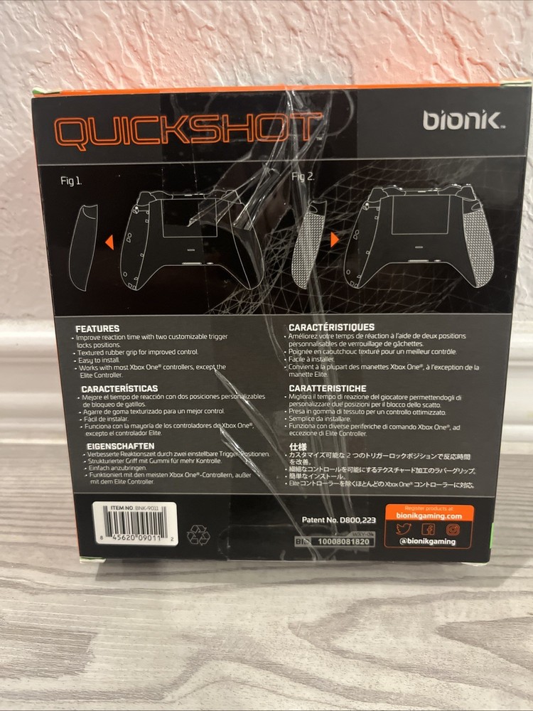 BIONIK BNK-9011 Xbox One Quickshot Custom Controller Grip And Dual Trigger Locks