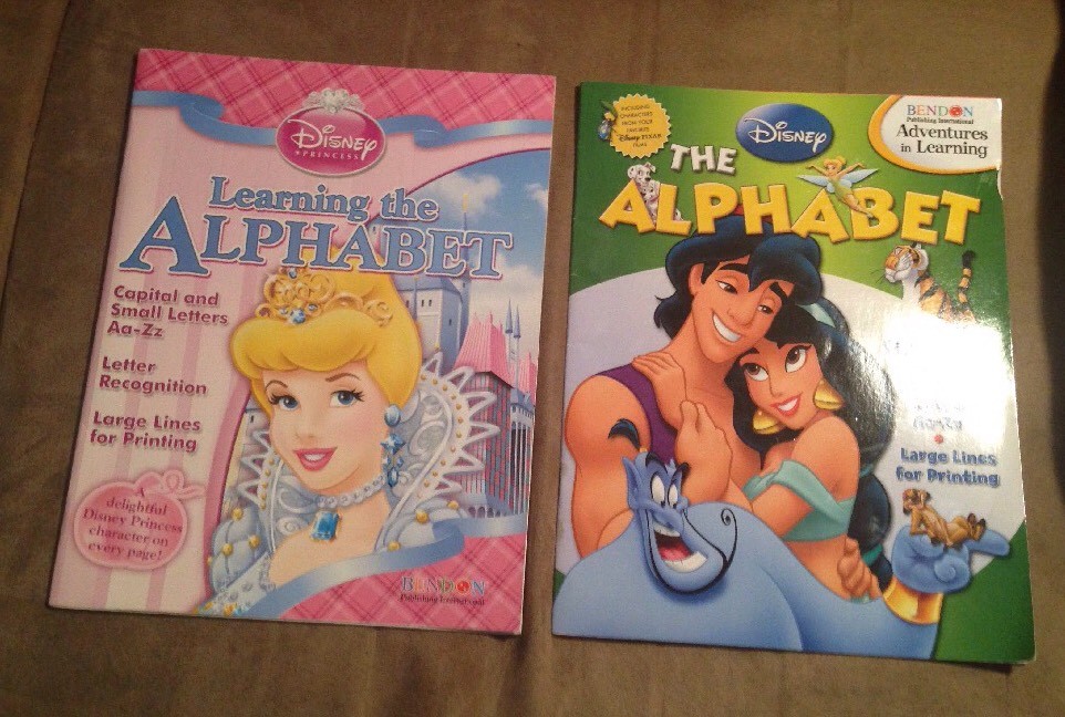 Two Disney Alphabet Handwriting Workbooks