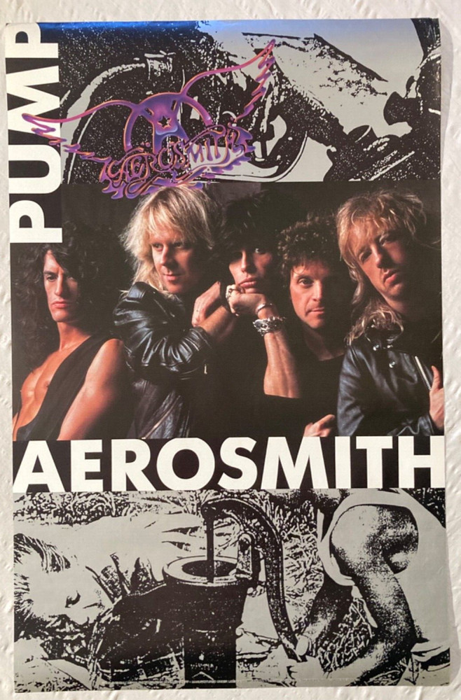 Aerosmith 1989 Poster Pump Brockum Steven Tyler Joe Perry