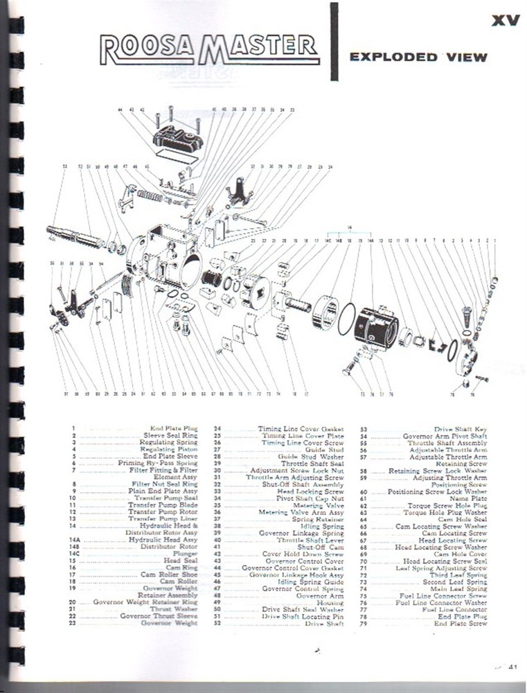 Roosa Master D Injection Injector Pump Service Manual