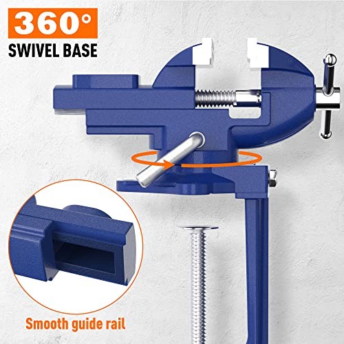 2-in-1 Bench Vise For Workbench 3.2"- Multi-functional Portable 360° Swivel