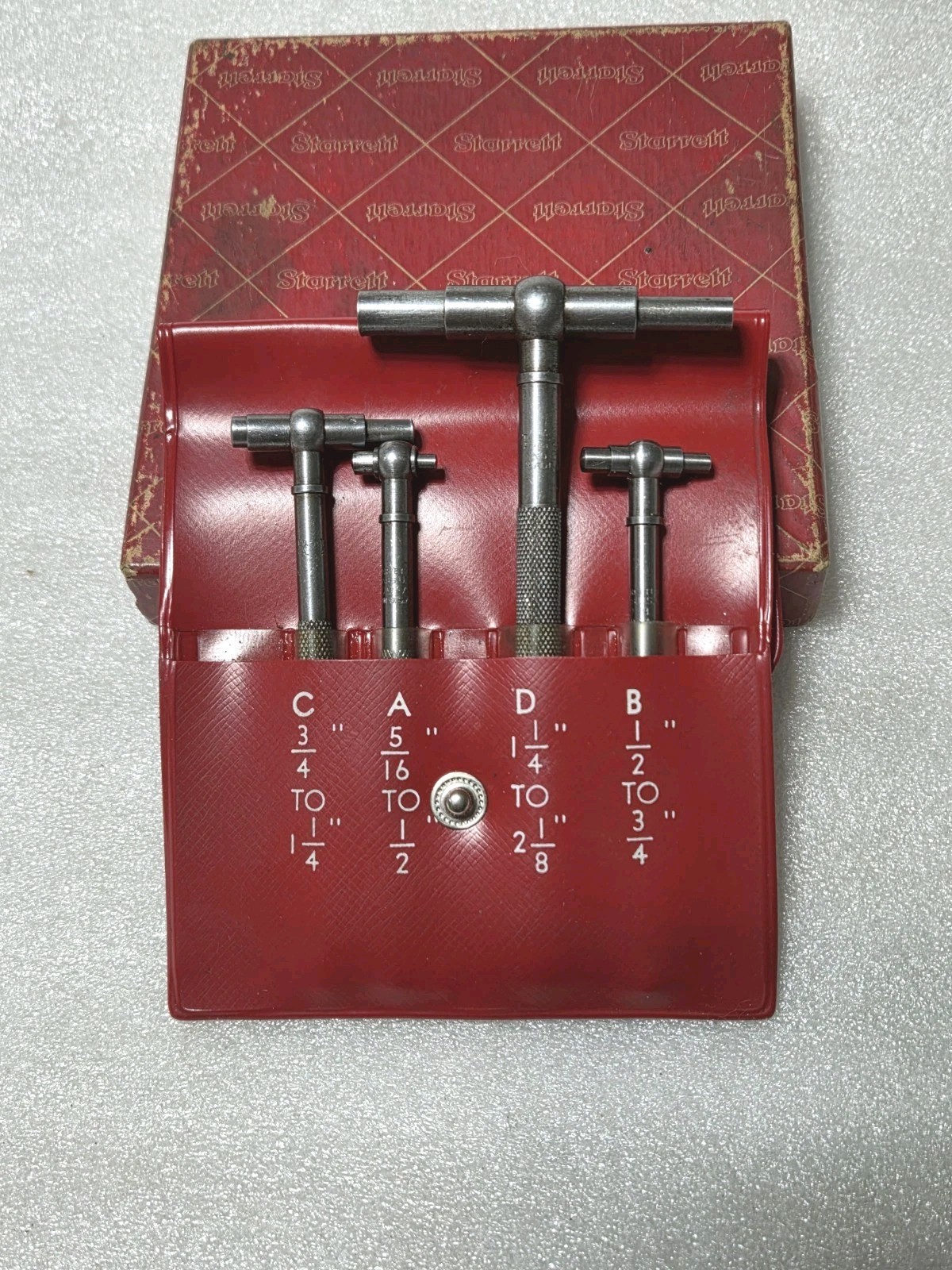 Starrett No. S579G, Set of 4 Pcs. Telescoping Gages 5/16" - 2-1/8" Range