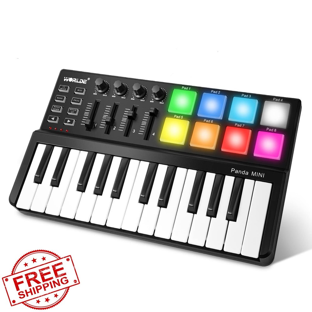 Vangoa 25 Key MIDI Keyboard Controller Worlde Panda MINI Black
