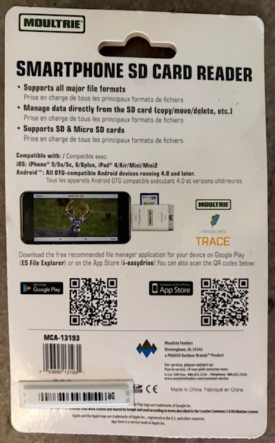 Moultrie Smartphone SD Card Reader - MCA-13193