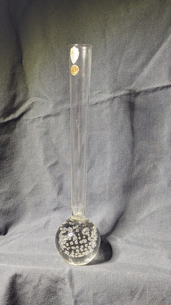 Clear Bud Vase Bubble base From Denmark *755