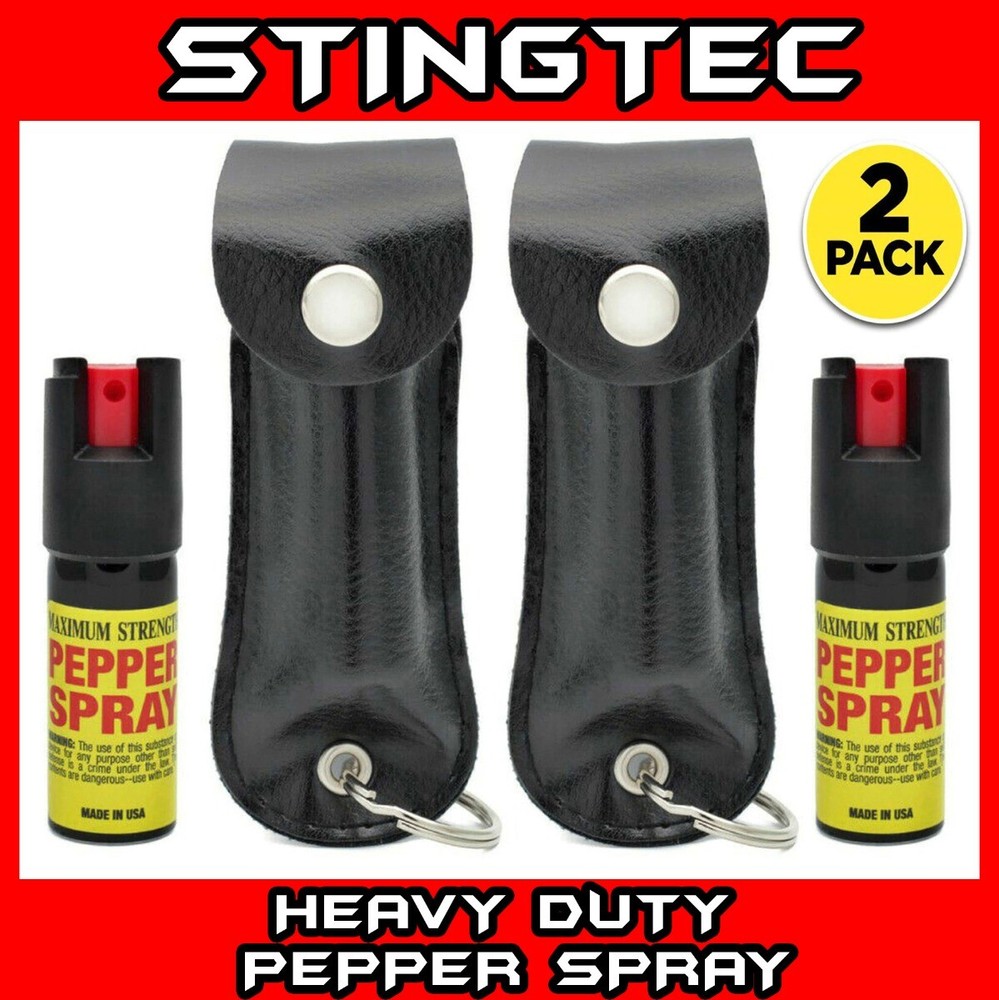 Black PEPPER SPRAY Maximum Strength + Holster Case Self Defense Security