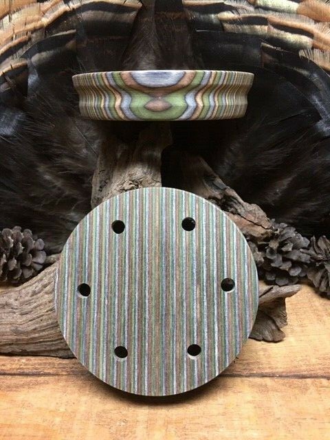 1 - EASY GRIP  Profiled  Green  Camo     Turkey  Call Pot  No Tools Needed