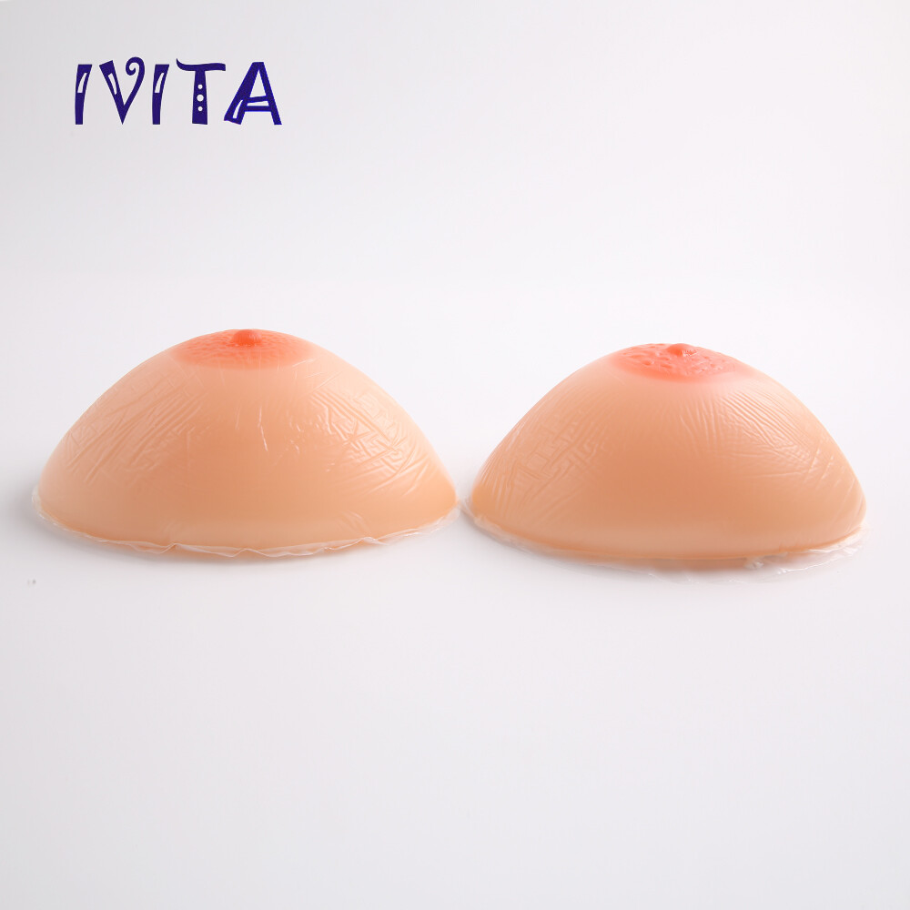 Full Silicone Breast Forms AA-FF Cup Self-Adhesive Triangle Breasts Crossdresser
