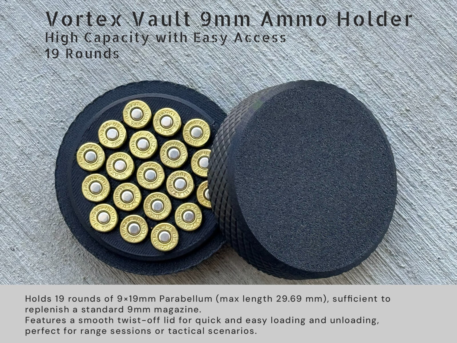 9mm Ammo Case, Premium Tactical EDC Pocket Holder, Ammunition Storage Box, Gift