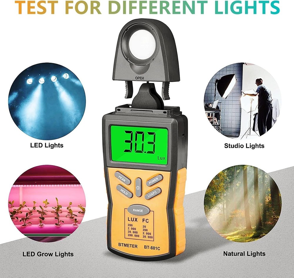 Compact Lumen Meter for Professional Use - Includes Protective Carrying Case