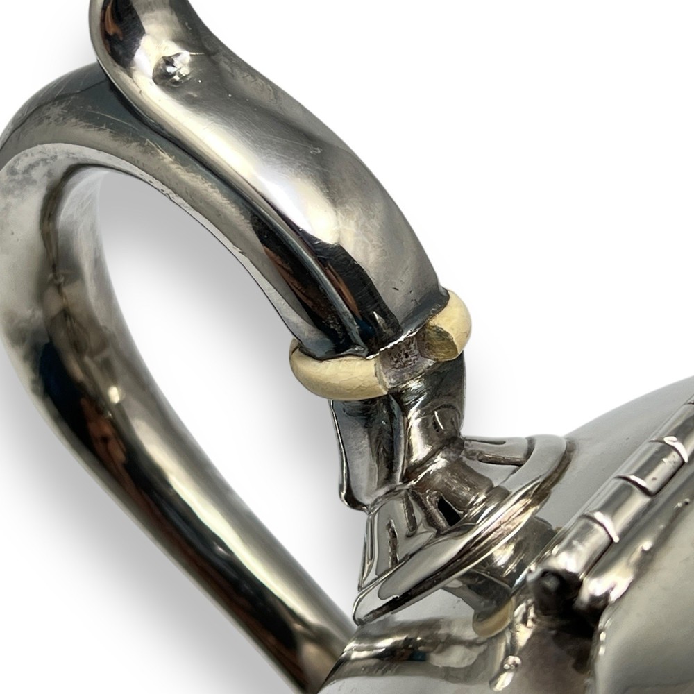 Silverplate Teapot Etched Floral Design