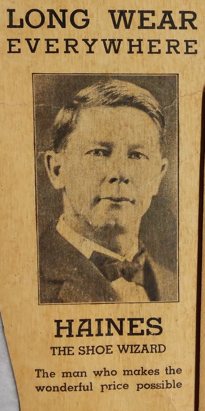 c1930 Haines the Shoe Wizard advertising fan, Star Bright