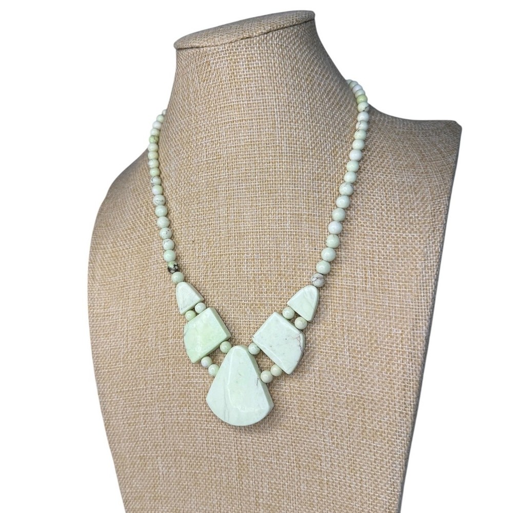 Boho Reversible Abalone Shell Citron Magnesite 925 Silver Necklace