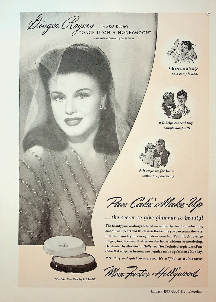 Original Max Factor Ad: Ginger Rogers