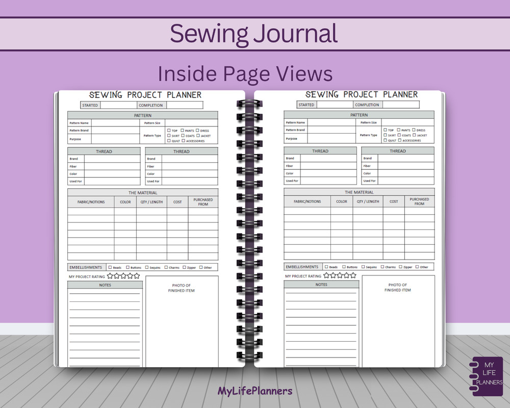 Sewing Journal, Sewing Notebook, Sewing, Hobby Journal, Craft Journal