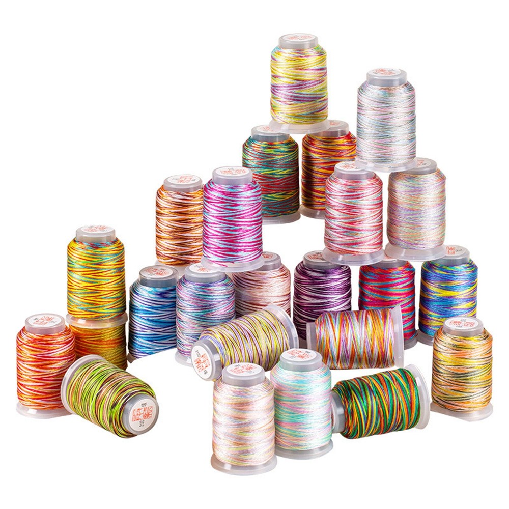 One Spool Variegated Polyester Sewing Embroidery Thread String 210D/9