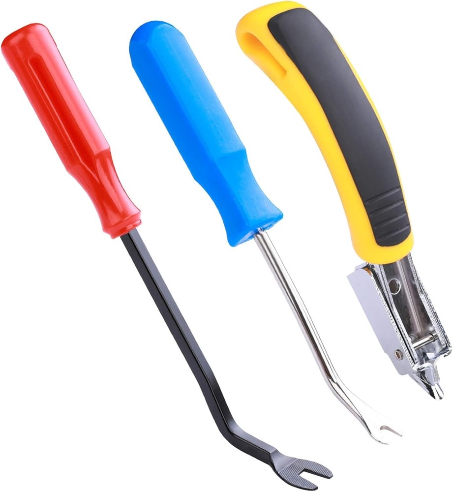 3PCS Ergonomic Staple Remover Set with Tack Puller - Lightweight and Durable