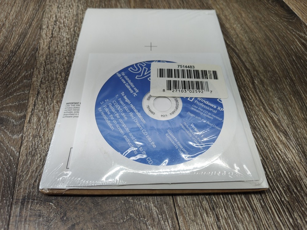 Microsoft Windows XP Professional Service Pack - Version 1.4 - Gateway CD 2002