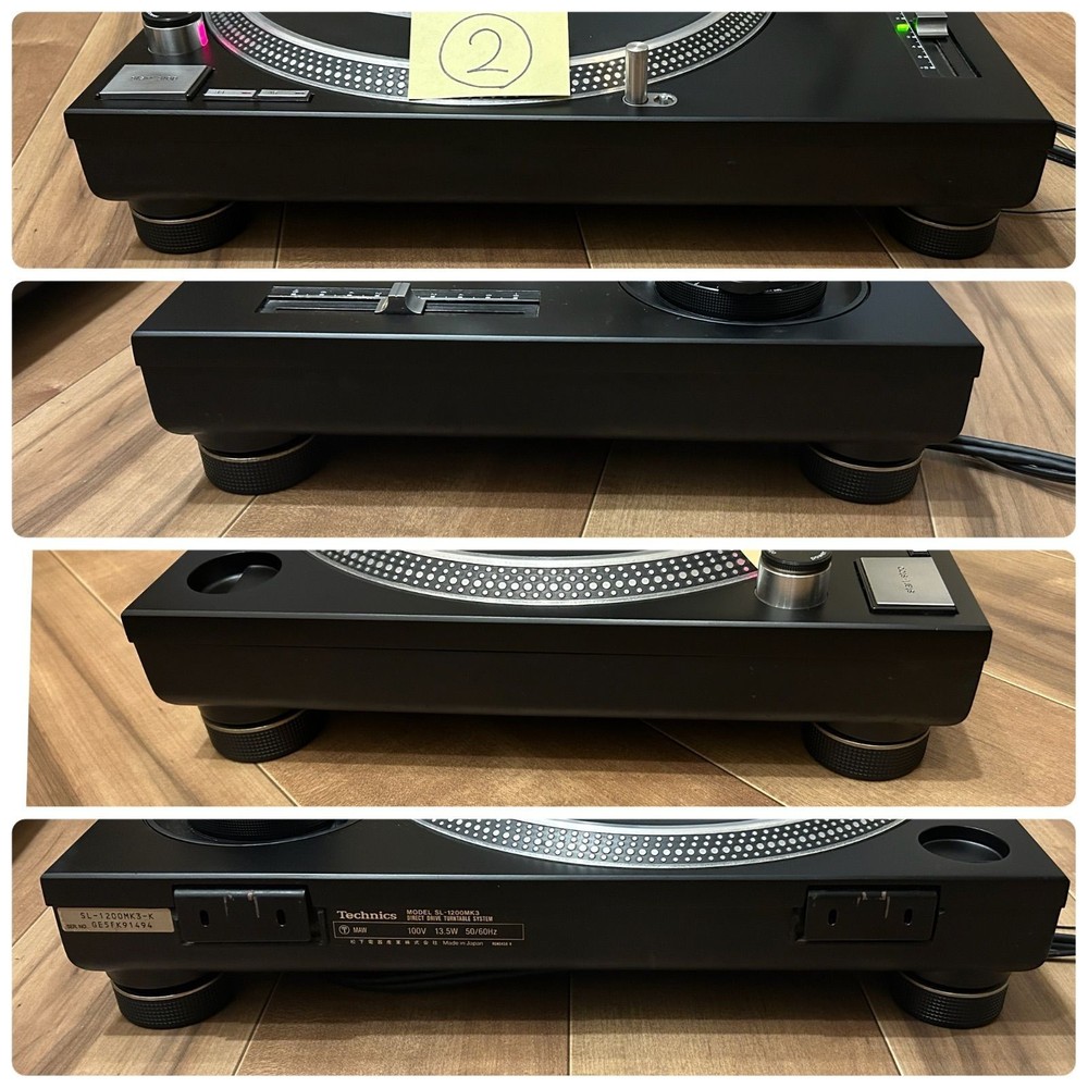 Technics SL-1200MK3 DJ Record Turntable System Pair Set Mogami FullyFunction