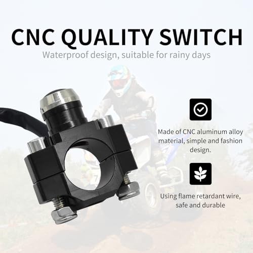 CNC Aluminum 7/8" Motorcycle Handlebar Control Horn Start Switch Button