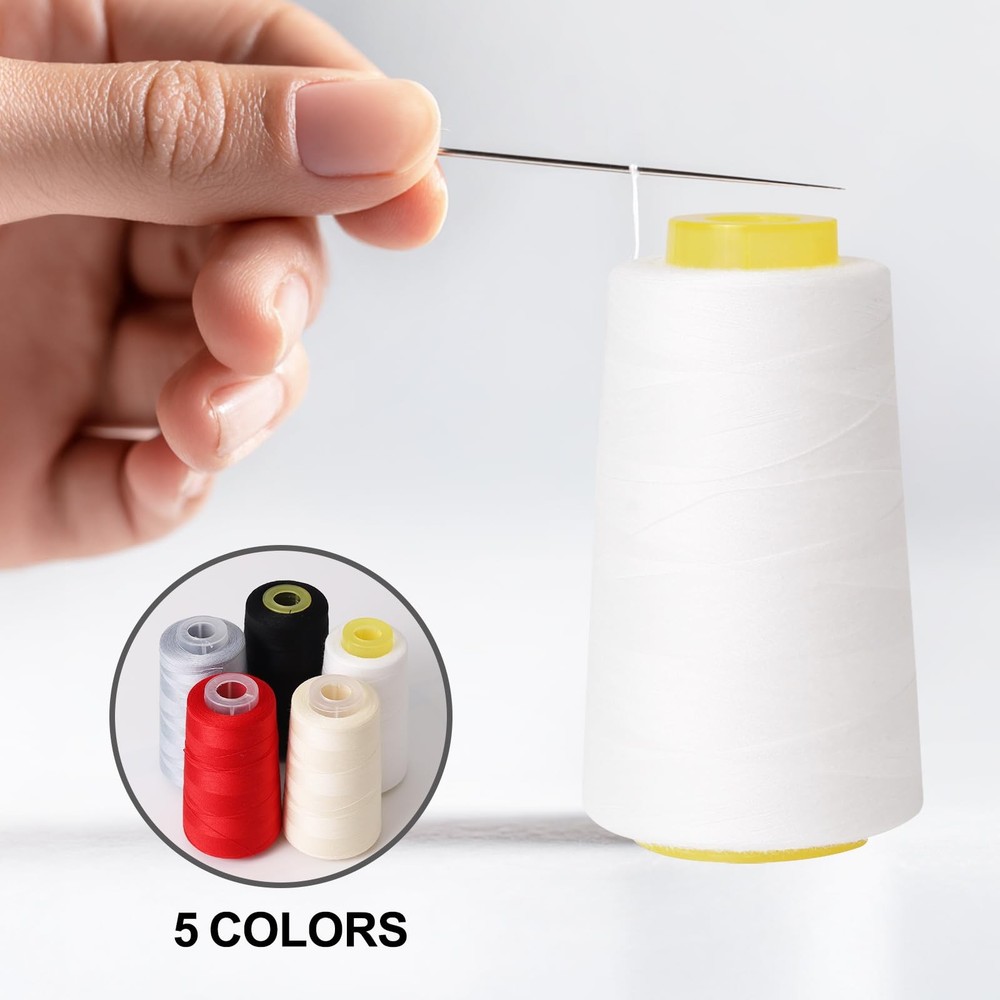 Sewing Thread Cone Set 2 Pack Serger 3000 Yards Each All Purpose Black Machine