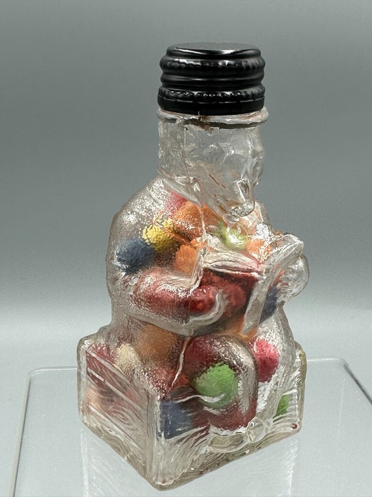 c 1910 Learned Reading FOX BOTTLE or BEAR Glass CANDY CONTAINER Antique E&A 470