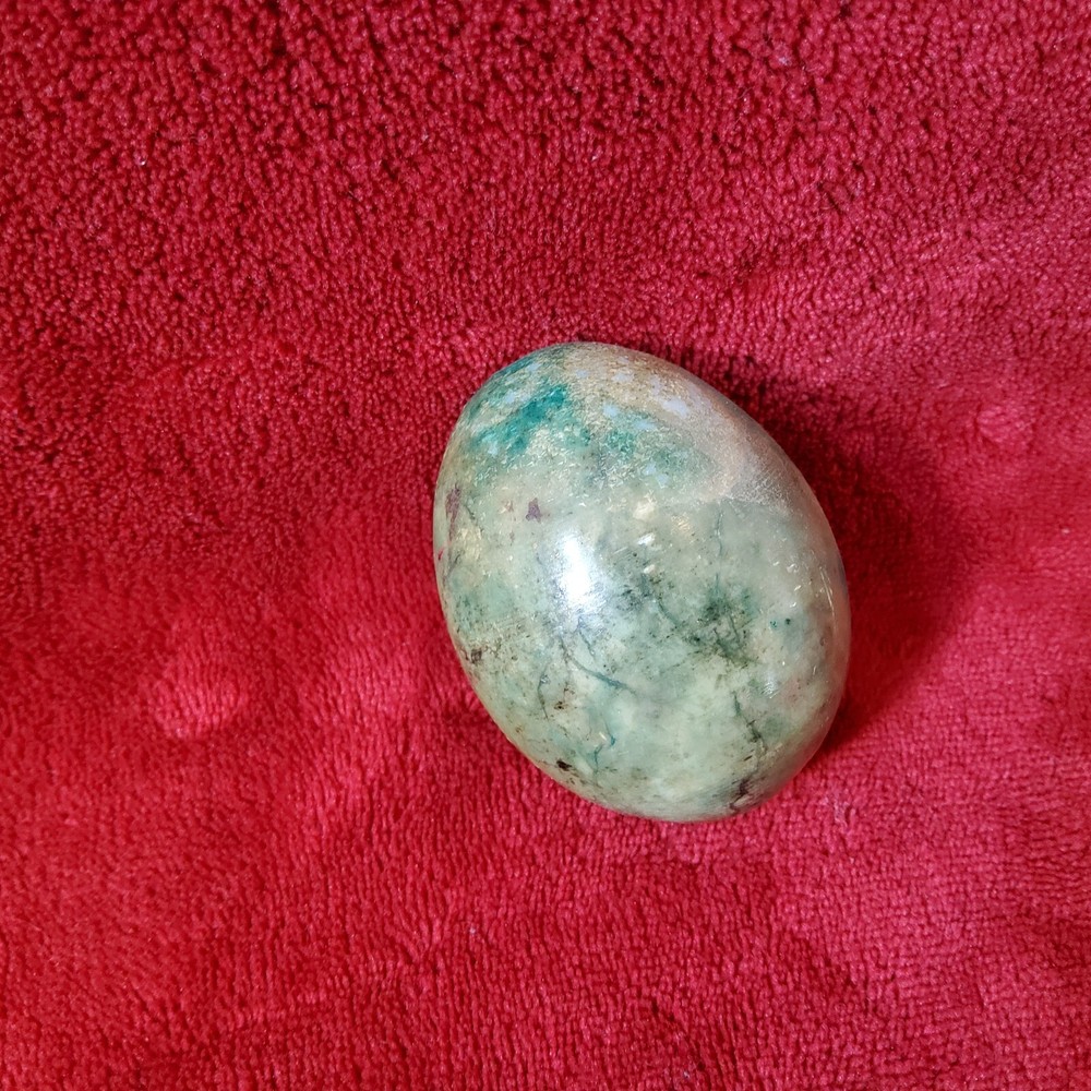 Vintage Green Blue Granite Marble Stone Egg