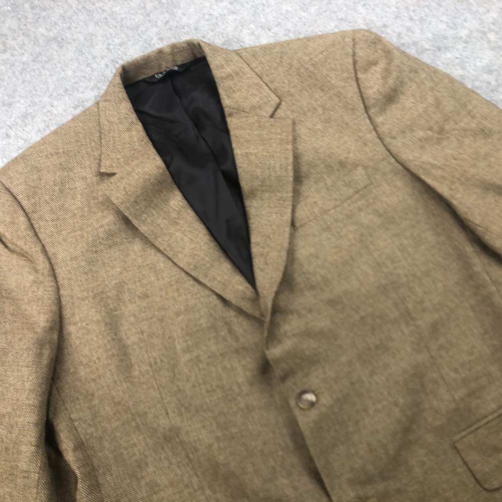 Jos A Bank Blazer Mens 44R Brown Solid Wool Three Button
