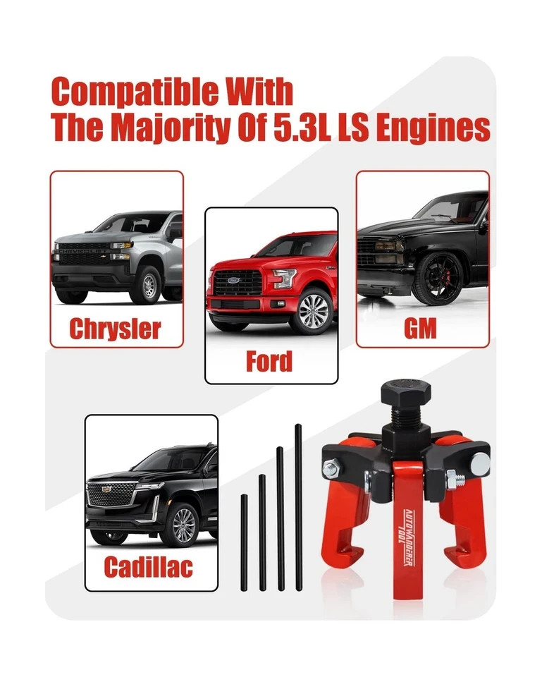 Harmonic Balancer Puller with Adjustable 3-Jaw Puller Kit, Forcing ... Fast Ship