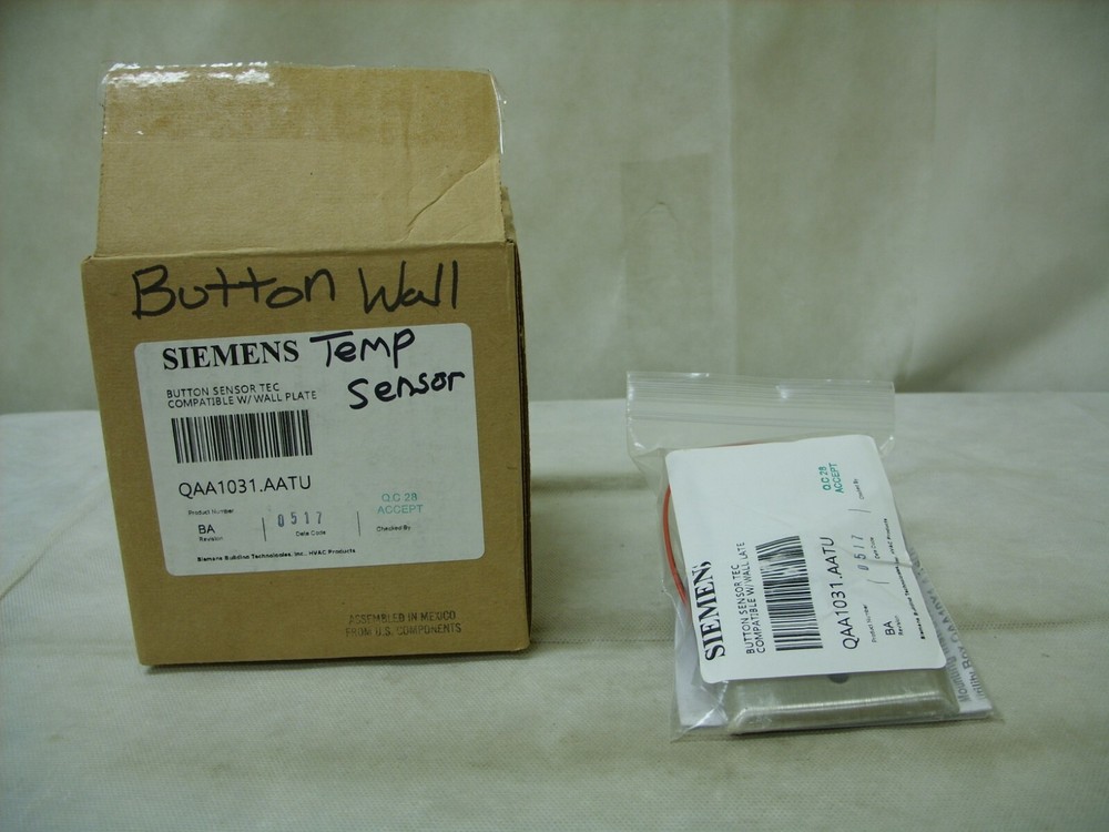 SIEMENS - HVAC TEC Compatible Button Sensor w/ Wall Plate QAA1031.AATU ~ NOS