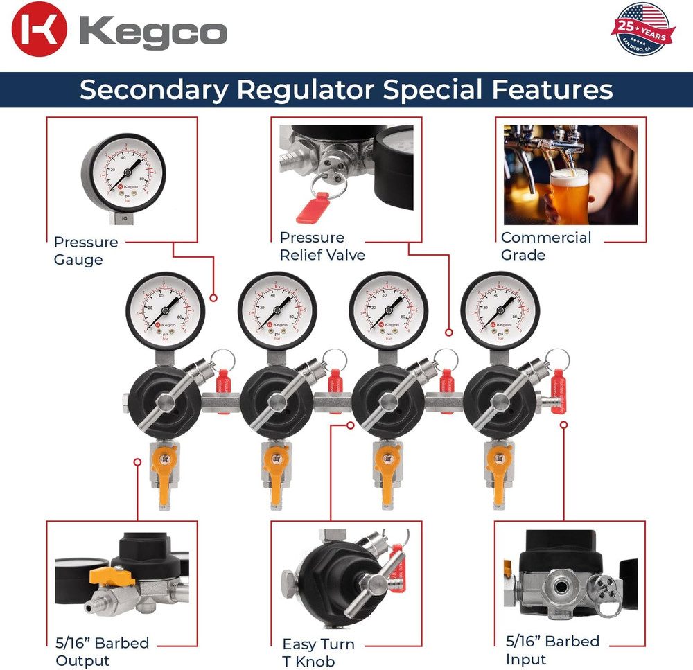 Secondary Regulator, Four Gauge