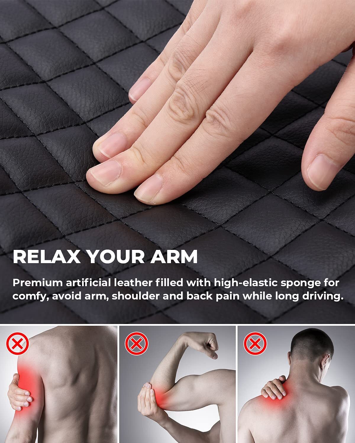 Fits 2010-2017 Chevy Equinox Center Console Lid Armrest Cover Vinyl Leather Pad