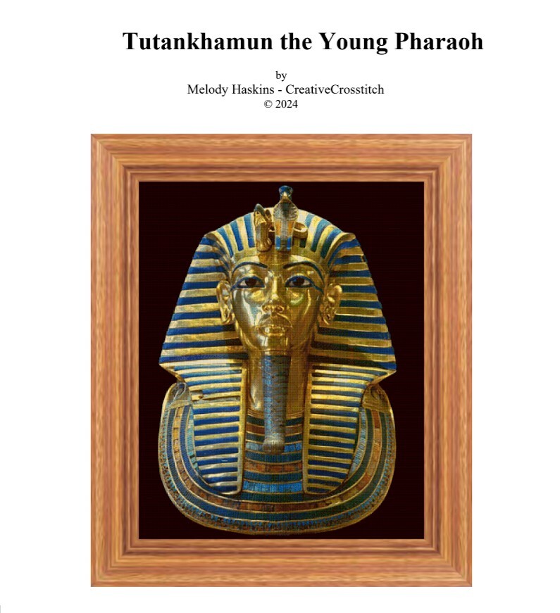 Tutankhamun Cross Stitch Pattern inc Pattern Keeper File + Photo - Large Pattern