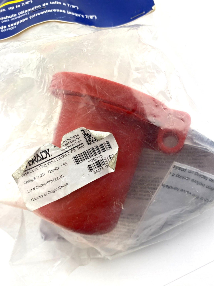 Brady 113231 Base Cover Plug Valve Lockout 7/8" RED