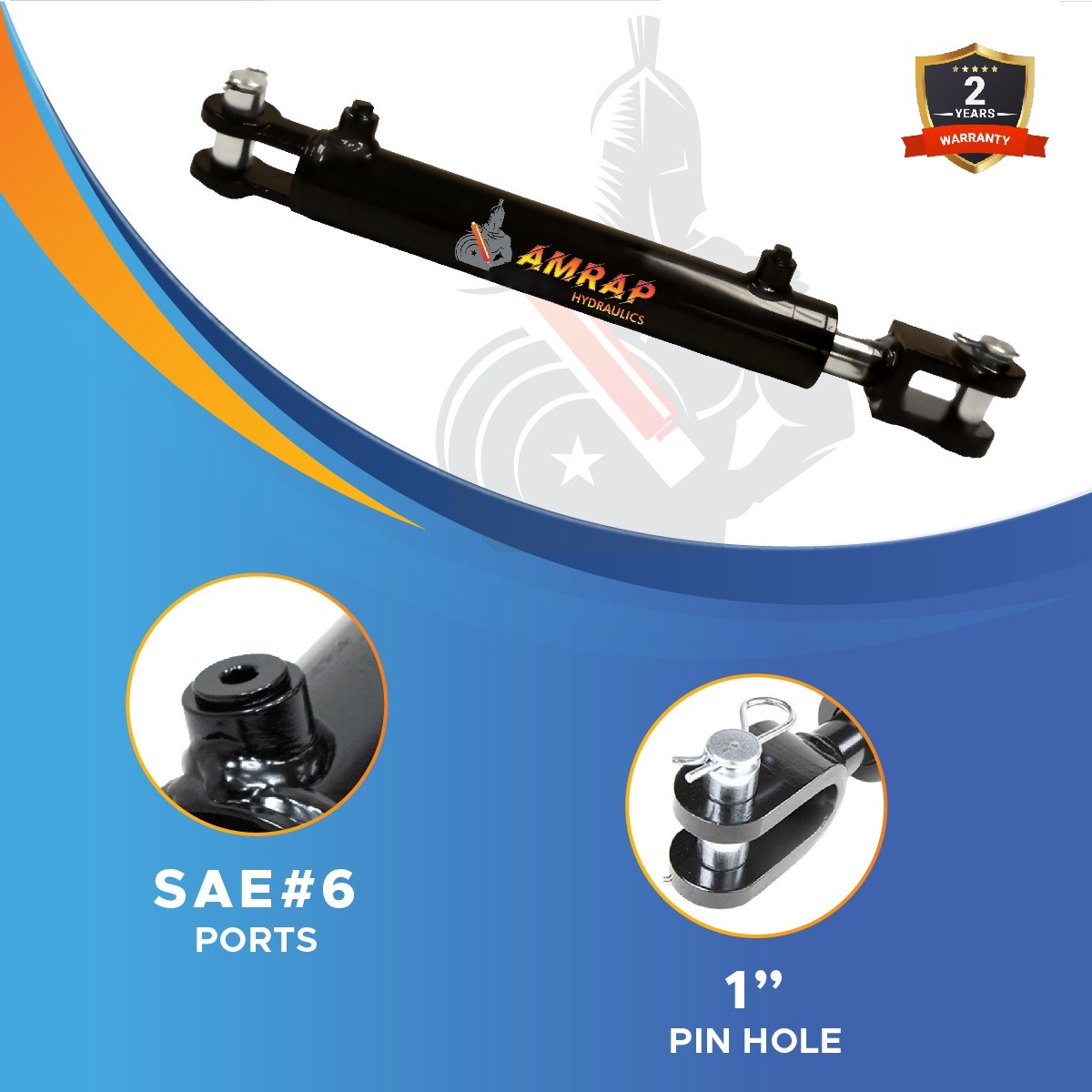 3x8 Hydraulic Cylinder -3" Bore x 8" Stroke Welded Clevis Hydraulic Cylinder