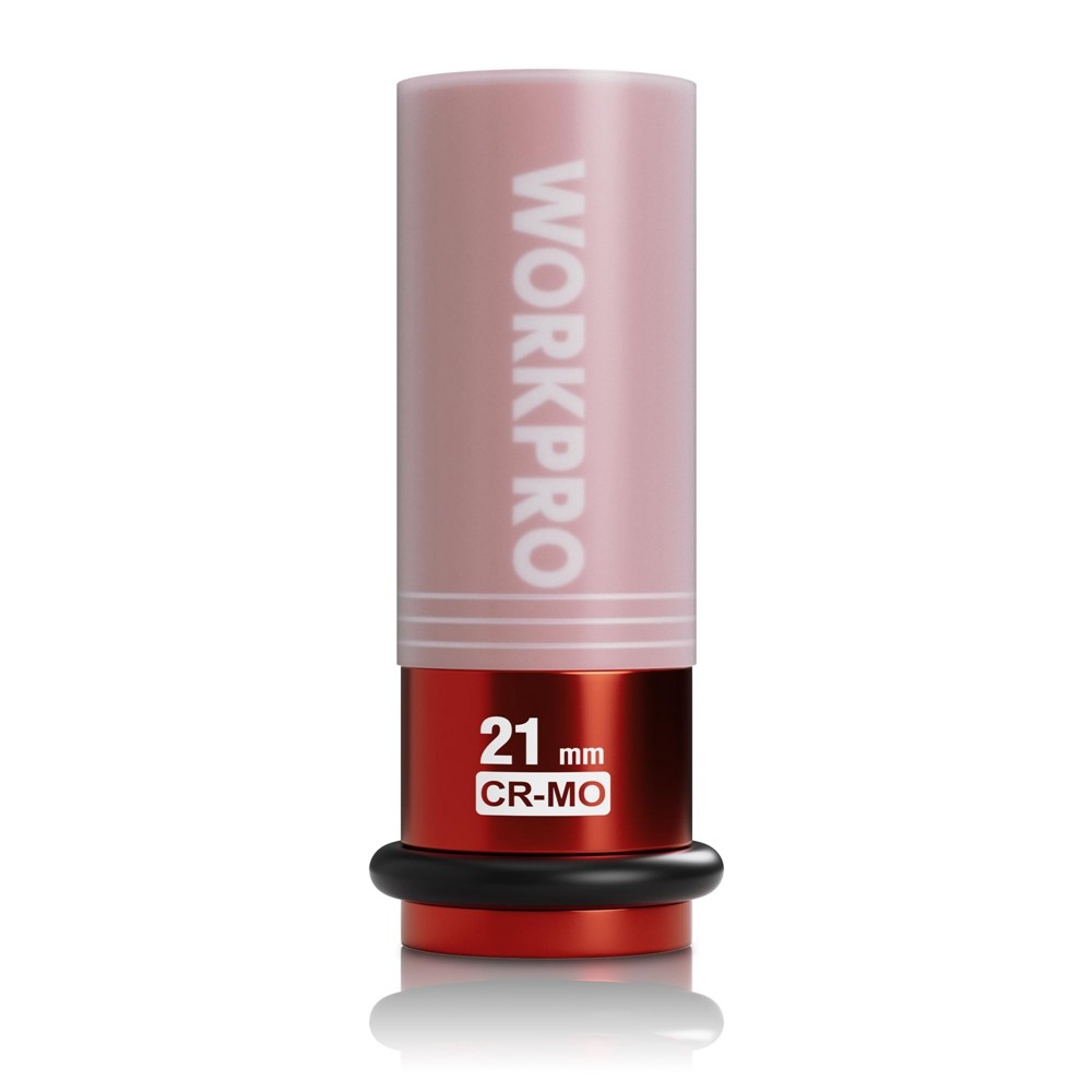 WORKPRO 1/2" Drive Lug Nut Impact Duty Socket 21mm Deep Thin Wall Socket 6 Point