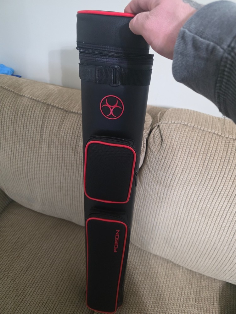 Poison Armor 2x4 Red Hard Pool Cue Case