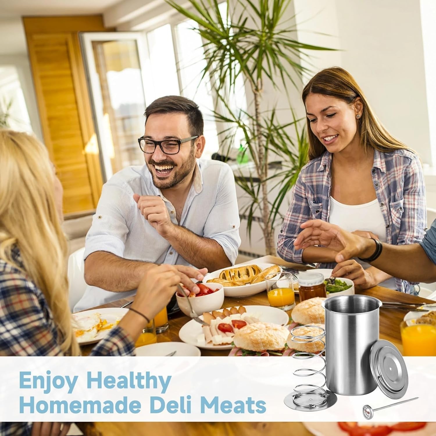 Ham Maker Meat Press Stainless Steel Sandwich Cooker for Deli Meats Lunch Mold