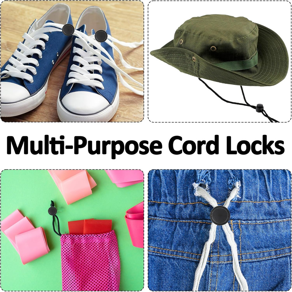 10 Pcs Elastic Shoe Lace Locks for Drawstrings - Secure & Easy to Use