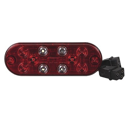 Maxxima M63354-Hyb Stop/Turn/Tail Light, Oval, Red/White